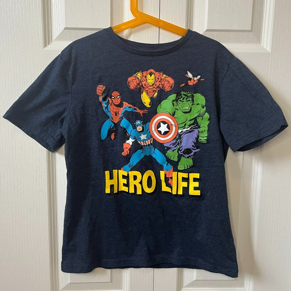 Marvel Boys T-shirt - Super heros Hulk Spiderman Captain America Iron Man